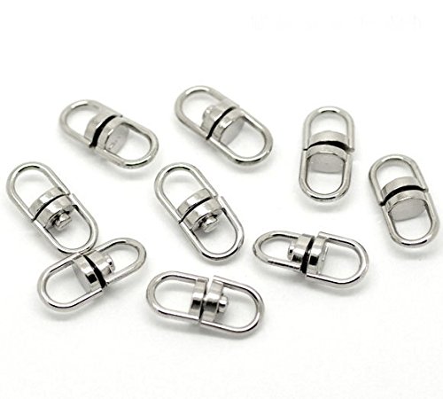 50 Silver Tone Swivel Key Ring Keychain Connectors 19 x 9mm (3/4 x 3/8 Inch) by Craft Making Shop von Craft Making Shop