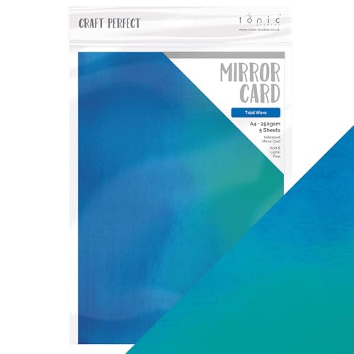 Tonic Studios Craft Perfect Schillernder Spiegelkarton, 15 Blatt, A4, hochglänzende Flutwelle und Honiggold, 250 g/m², holografischer Karton für Bastelarbeiten und Dekorationen Tonic Studios Craft Perfect Schillernder Spiegelkarton, 15 Blatt, A4, hochglänzende Flutwelle und Honiggold, 250 g/m², holografischer Karton für Bastelarbeiten und Dekorationen von Craft Perfect