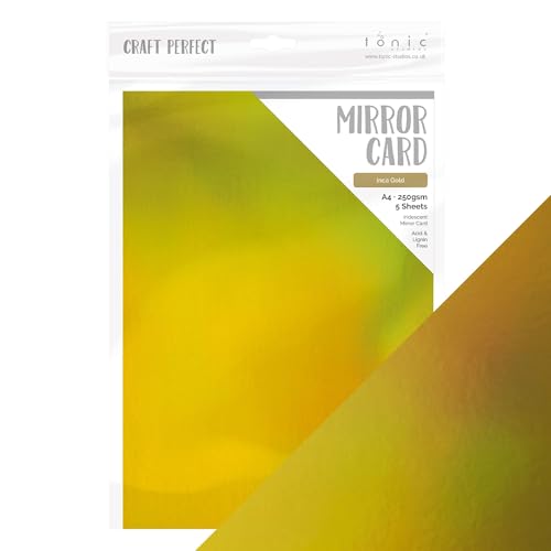 Tonic Studios Craft Perfect schillernder Spiegel-Karton, 40 Blatt, A4, Neujahrsparty-Bündel, Hochglanz, 250 g/m², holografische Karte zum Basteln und Dekorieren, 8 lebendige Farben Tonic Studios Craft Perfect schillernder Spiegel-Karton, 40 Blatt, A4, Neujahrsparty-Bündel, Hochglanz, 250 g/m², holografische Karte zum Basteln und Dekorieren, 8 lebendige Farben von Craft Perfect