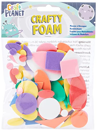 Craft Planet Crafty Foam Shapes Verschiedene Farben 75er Pack von Craft Planet