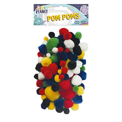 Craft Planet Pompons, 100 Stück, Mehrfarbig von Craft Planet