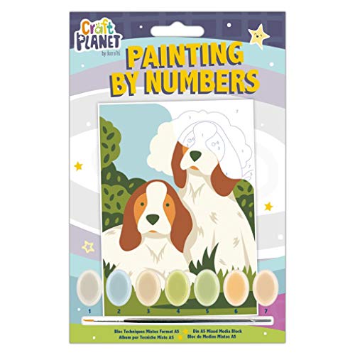 Docrafts CPT 658700 Malen nach Zahlen MINI-Dogs, Mehrfarbig, A5 von Craft Planet