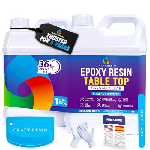 CRAFT RESIN 4 L Epoxidharz-Set für Tischplatten – Transparent & Hochglänzend, UV-beständig, Lebensmittelecht Epoxy Harz – Harz für Arbeitsplatten, Oberflächen, Tisch, Holz & Kunstbeschichtungen CRAFT RESIN 4 L Epoxidharz-Set für Tischplatten – Transparent & Hochglänzend, UV-beständig, Lebensmittelecht Epoxy Harz – Harz für Arbeitsplatten, Oberflächen, Tisch, Holz & Kunstbeschichtungen von Craft Resin