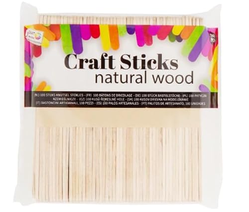 Craft Sensations Craft Sticks Holzstäbchen, 114 x 10 x 2 mm, 100 Stück Craft Sensations Craft Sticks Holzstäbchen, 114 x 10 x 2 mm, 100 Stück von Craft Sensations