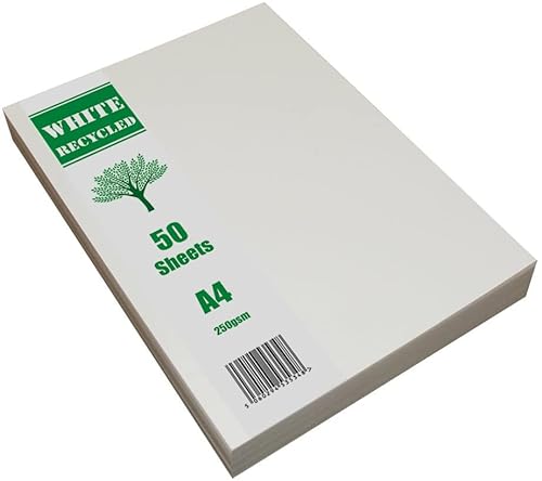Craft UK 2379 Recycling-Karton, A4, 250 g/m², Weiß, 50 Blatt von Craft UK Limited