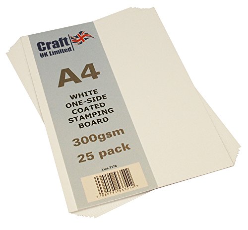 Craft UK 2176, A4-Stempelkarton, 300 g/m², Weiß, 25 Blatt. Craft UK 2176, A4-Stempelkarton, 300 g/m², Weiß, 25 Blatt. von Craft UK