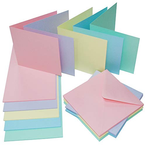 Craft UK 2350 Karten mit Umschlägen, 12,7 x 12,7 cm, Pastellfarben, 50 Stück Craft UK 2350 Karten mit Umschlägen, 12,7 x 12,7 cm, Pastellfarben, 50 Stück von Craft UK