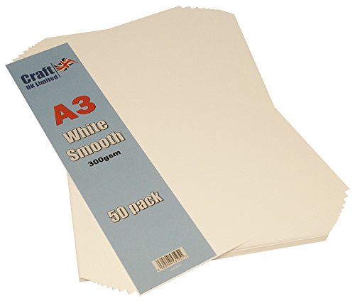 Craft UK Papier 2010, A3, 300 g/m², glatt, Weiß, 50 Blatt Craft UK Papier 2010, A3, 300 g/m², glatt, Weiß, 50 Blatt von Craft UK