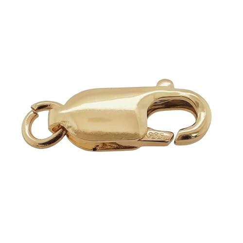 Karabinerverschluss mit Ring, 8,5 mm, 14 Karat massives Gelbgold, oval, 10,5 mm Gesamtlänge (klein), hergestellt in Italien CRAFT WIRE Karabinerverschluss mit Ring, 8,5 mm, 14 Karat massives Gelbgold, oval, 10,5 mm Gesamtlänge (klein), hergestellt in Italien CRAFT WIRE von Craft Wire