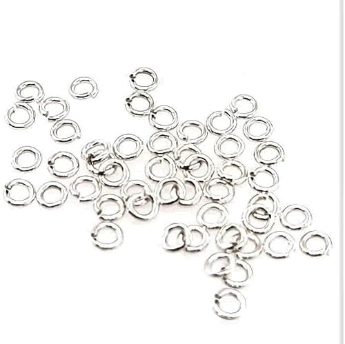 50 runde offene Binderinge aus Argentiumsilber, 2,9 mm Außendurchmesser, 1,6 mm Innendurchmesser, 22 Gauge CRAFT WIRE von Craft Wire