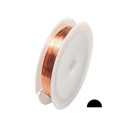 Craft Wire CDA # 110-30 m, 0,6 mm dick, 99,9 % reiner Kupferdraht, halbrund, weich, CDA # 100 m von Craft Wire