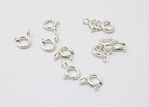 Federringverschluss aus 925er Sterlingsilber, geschlossener Ring, 7 mm, hergestellt in Italien, 10 Stück CRAFT WIRE Federringverschluss aus 925er Sterlingsilber, geschlossener Ring, 7 mm, hergestellt in Italien, 10 Stück CRAFT WIRE von Craft Wire