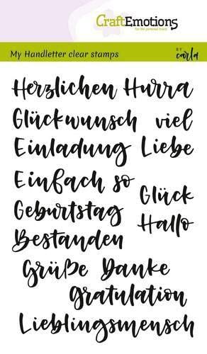 CraftEmotions Silikon Stempel Set A6 16tlg. - Handschrift - versch. Wörter CraftEmotions Silikon Stempel Set A6 16tlg. - Handschrift - versch. Wörter von CraftEmotions