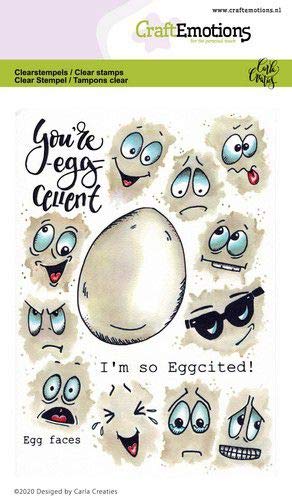 CraftEmotions clearstamps A6 - Egg faces Carla Creaties von CraftEmotions