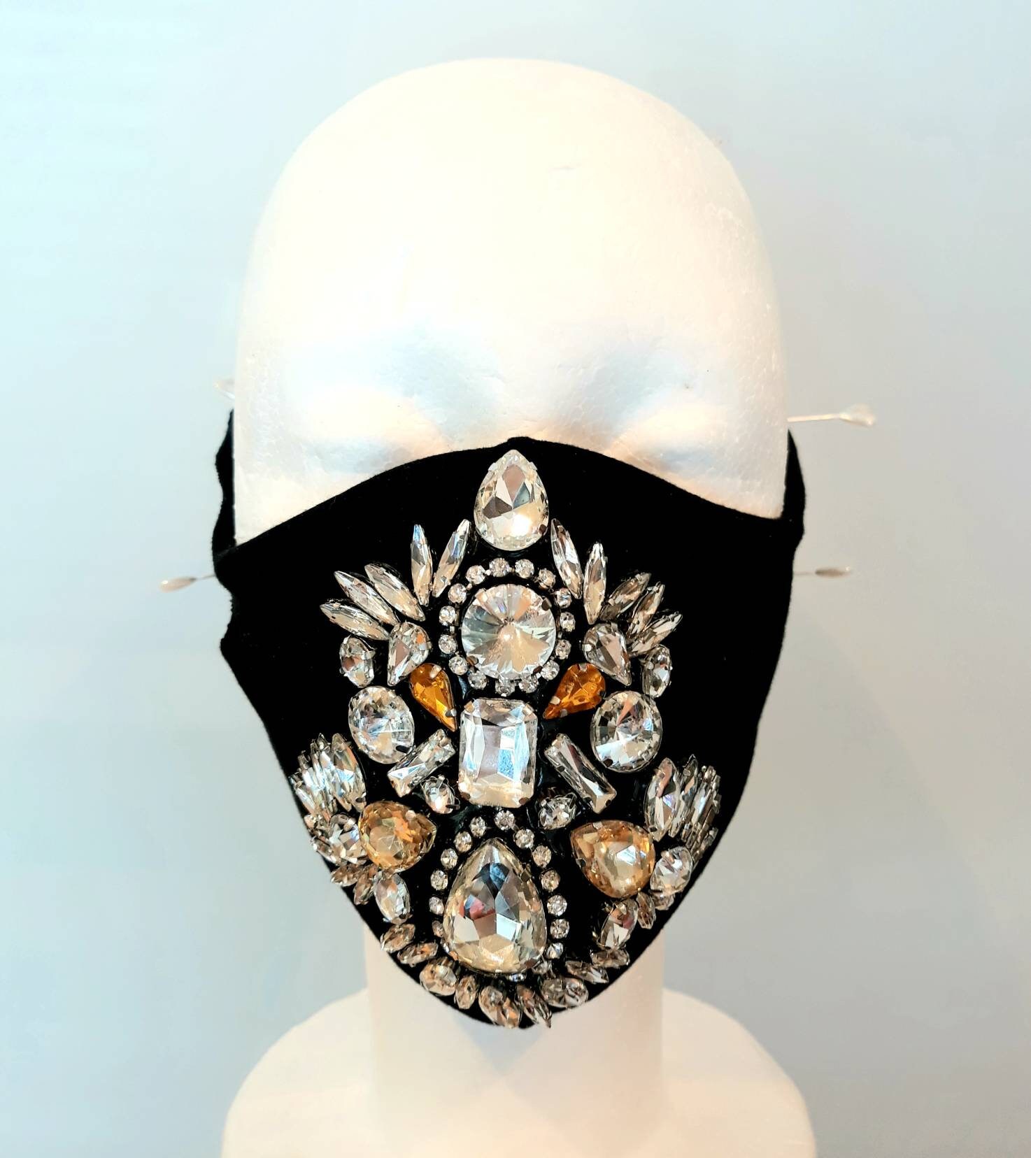 Waschbare Designer Strass Gesichtsmaske Mit Filtertasche, Atmungsaktive Schutzmaske von CraftExplosionCZ