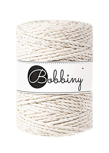 Bobbiny Makramee-Schnur, 3-lagig, 5 mm, Goldfarben / Naturfarben Bobbiny Makramee-Schnur, 3-lagig, 5 mm, Goldfarben / Naturfarben von Bobbiny