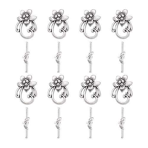 Craftdady 10 Sets Blumen-Knebelverschlüsse Tibetanisches Silber Knebelverschluss Schmuckverschluss Halskette Fang für Bastelarbeiten Armbänder Schmuckherstellung Craftdady 10 Sets Blumen-Knebelverschlüsse Tibetanisches Silber Knebelverschluss Schmuckverschluss Halskette Fang für Bastelarbeiten Armbänder Schmuckherstellung von Craftdady