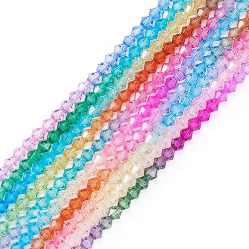 Craftdady 10 Stränge, facettierte Doppelkegel-Glasperlen, 6 mm, Farbverlauf, Doppelkegel, Kristallperlen, sortiert, Bastelperlen für Schmuckherstellung, Armbänder, Halsketten, Ohrringe Craftdady 10 Stränge, facettierte Doppelkegel-Glasperlen, 6 mm, Farbverlauf, Doppelkegel, Kristallperlen, sortiert, Bastelperlen für Schmuckherstellung, Armbänder, Halsketten, Ohrringe von Craftdady