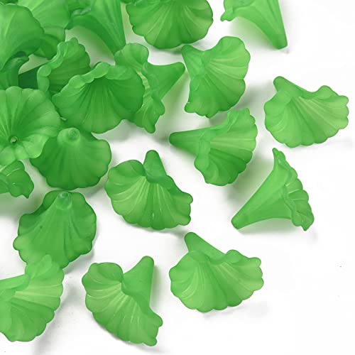 Craftdady 10 x Acrylperlen mit Blumen-Anhänger, Calla-Lilie, transparent, mattiert, Kunststoff-Blumenanhänger zum Basteln von Armbändern, Dunkelmeergrün Craftdady 10 x Acrylperlen mit Blumen-Anhänger, Calla-Lilie, transparent, mattiert, Kunststoff-Blumenanhänger zum Basteln von Armbändern, Dunkelmeergrün von Craftdady