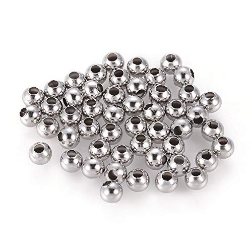 Craftdady 100 Stück 304 Edelstahl Metall Spacer Perlen 5 mm Runde Rondelle Bulk Perlen für Armband Halskette Schmuckherstellung Basteln mit 1,5 mm Loch von Craftdady