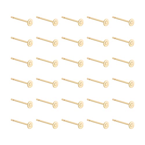 Craftdady 100 Stück Edelstahl-Ohrstecker, flach, 3 mm, blanko, für Schmuckherstellung, goldfarben Craftdady 100 Stück Edelstahl-Ohrstecker, flach, 3 mm, blanko, für Schmuckherstellung, goldfarben von Craftdady
