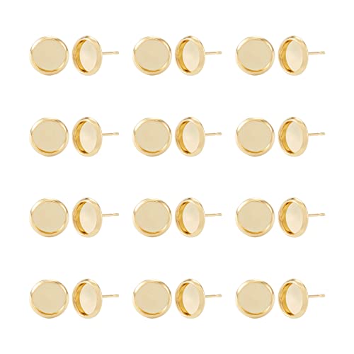 Craftdady 100 Stück Edelstahl Ohrstecker mit flacher und runder Cabochon-Fassung, Lünettenbasis, Pfostenbasis, vergoldete Ohrringe für 8mm von Craftdady