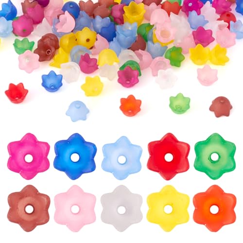 Craftdady 100 Stück mattierte Blumen-Perlenkappen, Tulpenblumen-Endkappen, matt, für Schmuckherstellung, Basteln, Heimdekoration, 100 Stück von Craftdady