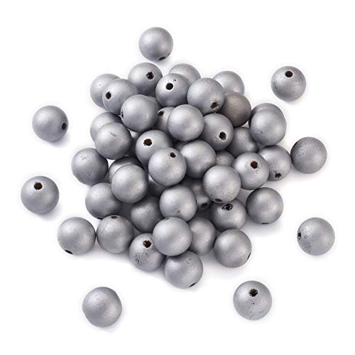 Craftdady Runde Holzperlen, Metallic-Silber, 24–25 mm, natürliche Holzkugeln, Abstandshalter mit 5 mm großem Loch, für Makramee-Schmuckherstellung, 100 Stück Craftdady Runde Holzperlen, Metallic-Silber, 24–25 mm, natürliche Holzkugeln, Abstandshalter mit 5 mm großem Loch, für Makramee-Schmuckherstellung, 100 Stück von Craftdady