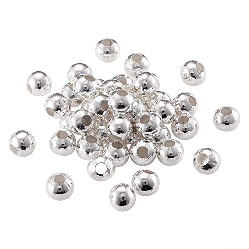 Craftdady 100 Stück versilberte Metall-runde Abstandshalter-Perlen, 8 mm, kleine, glatte Rondelle-Perlen für Schmuckherstellung, 3 mm Loch von Craftdady