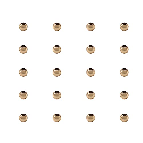 Craftdady 100 Stück goldene runde Messing-Abstandshalter 2,5 mm echte 18 K vergoldete Perlen Metall Abstandshalter Perlen kleine lose Perlen Charms für Schmuck Armbänder von Craftdady