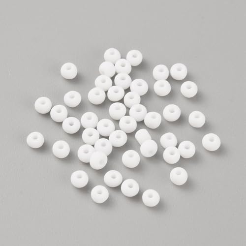 Craftdady 1320 Stück Glas-Rocailles, weiß, matt, Mini-Glasperlen, 3 mm, für Frauen und Mädchen, DIY-Armband, Halskette, Basteln Craftdady 1320 Stück Glas-Rocailles, weiß, matt, Mini-Glasperlen, 3 mm, für Frauen und Mädchen, DIY-Armband, Halskette, Basteln von Craftdady