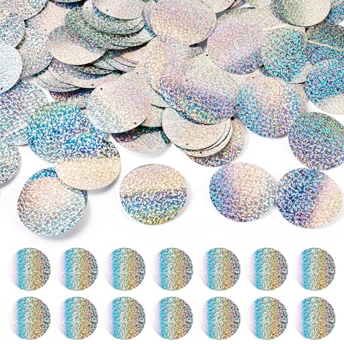 Craftdady 150 Stück 52 mm flache runde große Pailletten, 2 Löcher, lose Pailletten, Silber, PVC, Bastel-Pailletten für Handwerk, Nähen, Lampenkopf, schillernder Sonnenfänger, Schmuckherstellung Craftdady 150 Stück 52 mm flache runde große Pailletten, 2 Löcher, lose Pailletten, Silber, PVC, Bastel-Pailletten für Handwerk, Nähen, Lampenkopf, schillernder Sonnenfänger, Schmuckherstellung von Craftdady