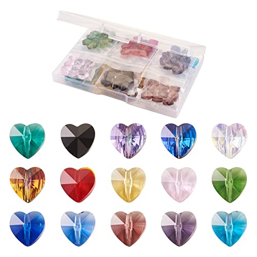 Craftdady 150 Stück transparente Glasperlen, facettiert, Herz-Farbverlauf, bunte Verbindungsstücke, Charms für DIY-Schmuck, Halskette, Armbänder Craftdady 150 Stück transparente Glasperlen, facettiert, Herz-Farbverlauf, bunte Verbindungsstücke, Charms für DIY-Schmuck, Halskette, Armbänder von Craftdady