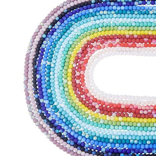 Craftdady 16 Stränge, 4 mm, Kristall-Regenbogenperlen, mattiert, undurchsichtig, winzige AB-farbige, runde Glasperlen, kleiner loser Raum, Bastelperlen für DIY-Armbänder, Halsketten Craftdady 16 Stränge, 4 mm, Kristall-Regenbogenperlen, mattiert, undurchsichtig, winzige AB-farbige, runde Glasperlen, kleiner loser Raum, Bastelperlen für DIY-Armbänder, Halsketten von Craftdady
