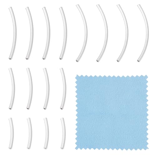 Craftdady 16 Stück Abstandshalter aus 925er-Sterlingsilber, 15/20/24/30 mm, silberfarben, lange gebogene Röhrenperlen, Metallnudel, lose Perlen für DIY Handgelenk, Armband, Fußkettchen, Halskette Craftdady 16 Stück Abstandshalter aus 925er-Sterlingsilber, 15/20/24/30 mm, silberfarben, lange gebogene Röhrenperlen, Metallnudel, lose Perlen für DIY Handgelenk, Armband, Fußkettchen, Halskette von Craftdady