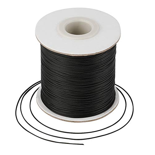 Craftdady 163 m 0,5 mm geflochtene gewachste Polyesterschnur Schnur DIY Schmuck Handwerk Makramee Herstellung Perlenfaden Seil mit Spule, Schwarz Craftdady 163 m 0,5 mm geflochtene gewachste Polyesterschnur Schnur DIY Schmuck Handwerk Makramee Herstellung Perlenfaden Seil mit Spule, Schwarz von Craftdady