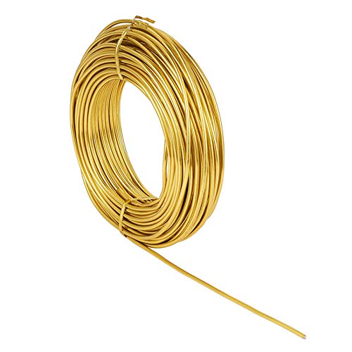 Craftdady 18 m langer goldfarbener Aluminiumdraht, 7 Gauge, biegbarer Metalldraht, 3,5 mm, flexibler Modellierdraht für Puppen, Skelett, Edelsteinverpackung, Schmuckherstellung von Craftdady