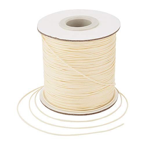 Craftdady 185 Yards 0,5 mm runde gewachste Polyesterschnur Fadenspule für Schmuckherstellung und Makramee-Zubehör, beige von Craftdady