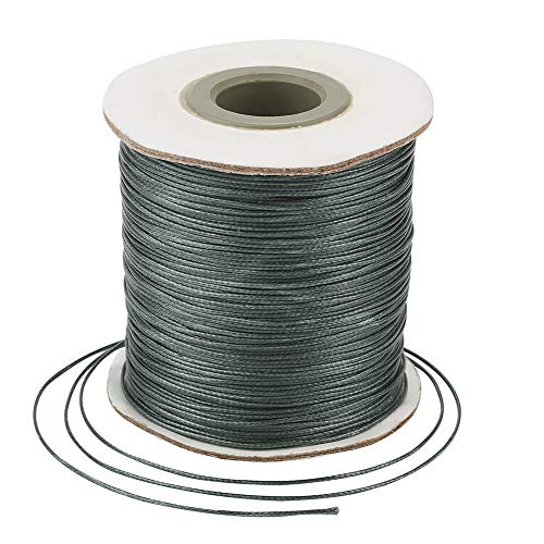 Craftdady 180 Meter runde gewachste Polyesterschnur, 0,5 mm, Spule für Schmuckherstellung und Makramee-Zubehör, Grau Craftdady 180 Meter runde gewachste Polyesterschnur, 0,5 mm, Spule für Schmuckherstellung und Makramee-Zubehör, Grau von Craftdady