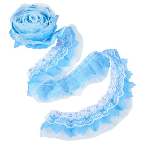 Craftdady 2-lagiger Spitzen-Bordüre, 5,1 cm breit, gerafft, Netzstoff, Chiffon-Borte, Tüll-Band, zum Nähen, Basteln, Verzierungen, Dunkelhimmelblau Craftdady 2-lagiger Spitzen-Bordüre, 5,1 cm breit, gerafft, Netzstoff, Chiffon-Borte, Tüll-Band, zum Nähen, Basteln, Verzierungen, Dunkelhimmelblau von Craftdady