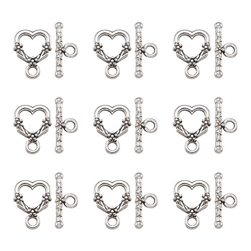 Craftdady 20 Sets Antike Silber Herzform Tibetische Legierung Toggle TBar Verschlüsse Erkenntnisse Für Neckalaces, Armband Und Schmuckherstellung Craftdady 20 Sets Antike Silber Herzform Tibetische Legierung Toggle TBar Verschlüsse Erkenntnisse Für Neckalaces, Armband Und Schmuckherstellung von Craftdady