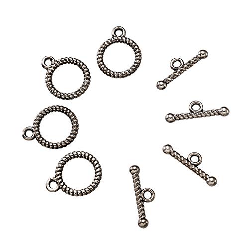 Craftdady 20 Sets Runde Knebelverschlüsse Gunmetal Hook Ring Toggle Clasps for Craft Bracelet Jewelry Making von Craftdady