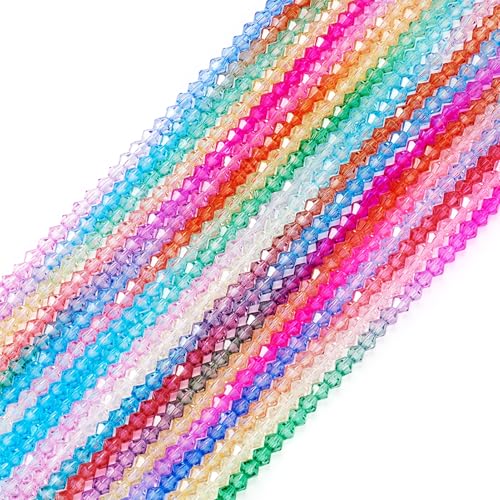 Craftdady 20 Stränge, facettierte Doppelkegel-Glasperlen, 4 mm, Farbverlauf, Doppelkegel, Kristallperlen, kleine Bastelperle für Schmuckherstellung, Armbänder, Halsketten, Ohrringe Craftdady 20 Stränge, facettierte Doppelkegel-Glasperlen, 4 mm, Farbverlauf, Doppelkegel, Kristallperlen, kleine Bastelperle für Schmuckherstellung, Armbänder, Halsketten, Ohrringe von Craftdady