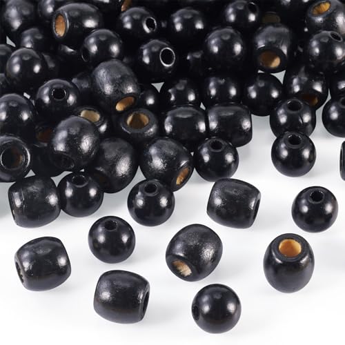 Craftdady 200 Stück gefärbte natürliche Ahornholzperlen, 16–17 mm, runde Holzperlen, Mini-Holzperlen für Damen und Herren, Armband, Halskette, Schmuckherstellung, DIY Handwerk von Craftdady