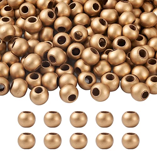 Craftdady Runde Naturholzperlen, goldfarben, große Abstandshalter, 20 x 15 mm, für DIY-Schmuck, Makramee, Basteln, Loch: 10 mm, 200 Stück Craftdady Runde Naturholzperlen, goldfarben, große Abstandshalter, 20 x 15 mm, für DIY-Schmuck, Makramee, Basteln, Loch: 10 mm, 200 Stück von Craftdady