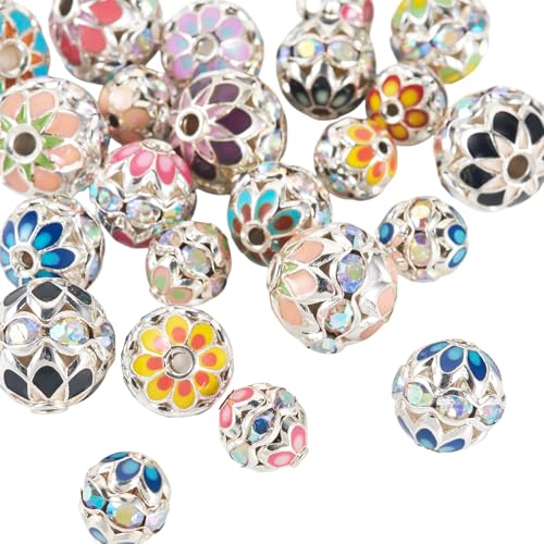 Craftdady 24 runde Strassperlen, 8 mm, 10 mm, 12 mm, Kristall, Silber, Strass, Armband, lose Abstandshalter, Ohrringe, Kugelperlen für Bastelarbeiten, Schlüsselanhänger, Schmuckherstellung Craftdady 24 runde Strassperlen, 8 mm, 10 mm, 12 mm, Kristall, Silber, Strass, Armband, lose Abstandshalter, Ohrringe, Kugelperlen für Bastelarbeiten, Schlüsselanhänger, Schmuckherstellung von Craftdady
