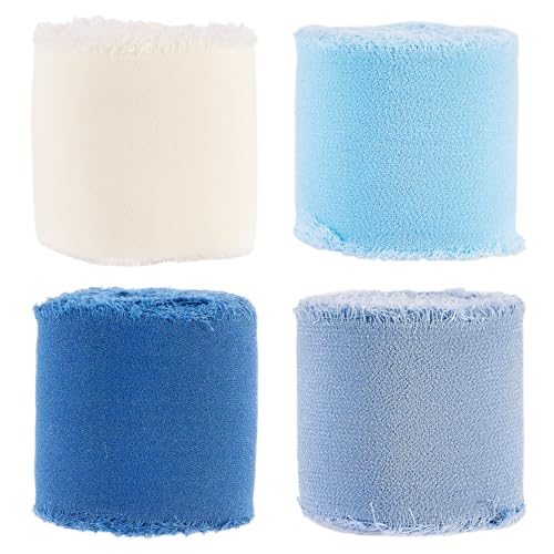 Craftdady 25,6 m langes Drahtband mit unbearbeitetem Rand, 38 mm, ausgefranstes Polyesterband, handgefertigte Fransenbänder zum Verpacken von Geschenken, Bekleidungszubehör, Blau Craftdady 25,6 m langes Drahtband mit unbearbeitetem Rand, 38 mm, ausgefranstes Polyesterband, handgefertigte Fransenbänder zum Verpacken von Geschenken, Bekleidungszubehör, Blau von Craftdady