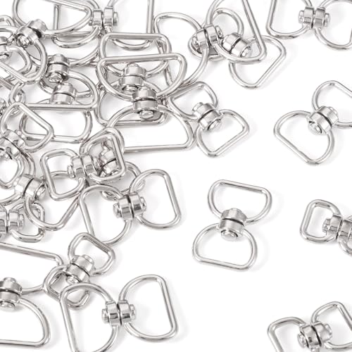 Craftdady 25 Stück Legierung Drehverschlüsse Platin Drehverschluss Haken Lanyard Karabinerhaken Karabinerhaken für Schlüsselanhänger Schlüsselanhänger Haken für Geldbörse Tasche Verbinder von Craftdady