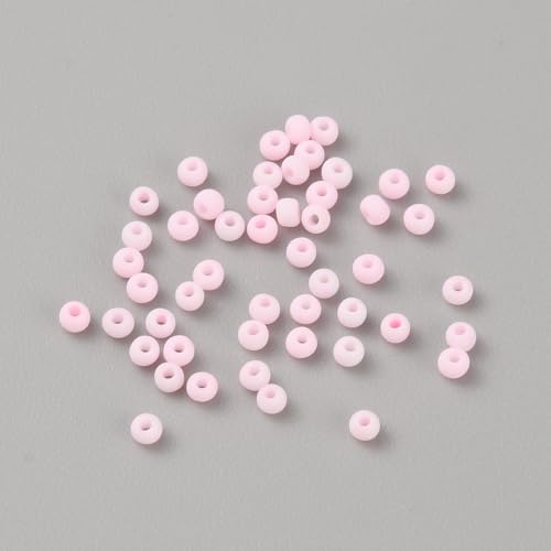 Craftdady 2600 Stück Glas-Rocailles, rosa, matt, Mini-Glasperlen, 2 mm, für Frauen und Mädchen, DIY-Armband, Halskette, Basteln, Pearl Pink von Craftdady