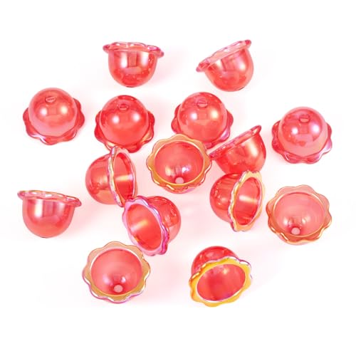 Craftdady 30 Stück Blumen-Perlenkappen aus Acryl, Blumen-Endkappen für Schmuckherstellung, Dunkelorange, niedliche Blume, lose Abstandshalter, 24 x 15,5 mm, für Bastelarbeiten, Armbänder, Ohrringe Craftdady 30 Stück Blumen-Perlenkappen aus Acryl, Blumen-Endkappen für Schmuckherstellung, Dunkelorange, niedliche Blume, lose Abstandshalter, 24 x 15,5 mm, für Bastelarbeiten, Armbänder, Ohrringe von Craftdady